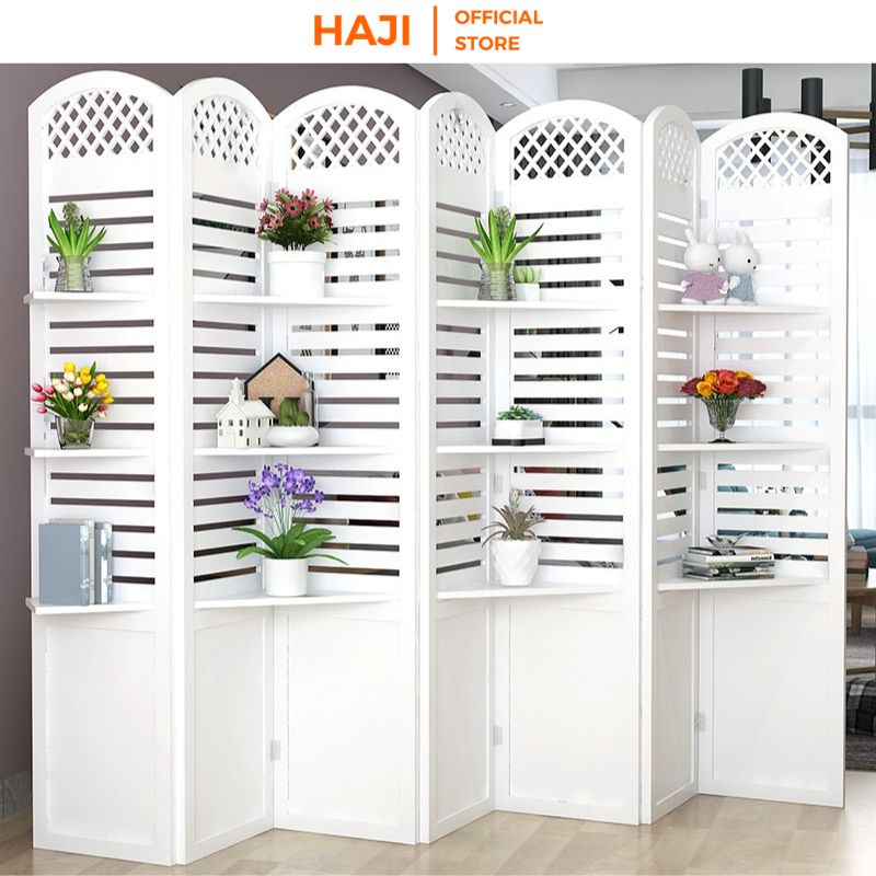 Vách ngăn phong thuỷ HAJI có kệ trang trí sang trọng chắc chắn D475