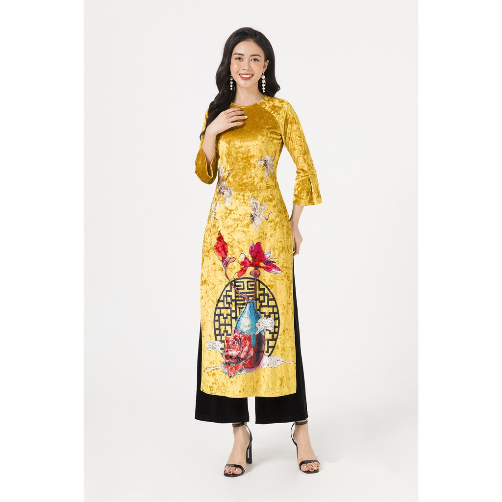 Áo Dài Cách Tân Nữ LAMER Nhung L61A19T065