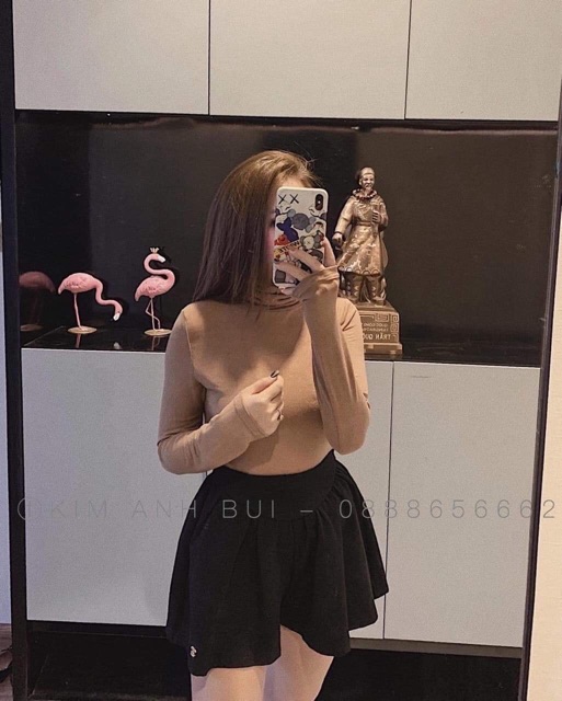 ÁO THUN CÁT NHŨ CỔ LỌ DÀI TAY NHIỀU MÀU