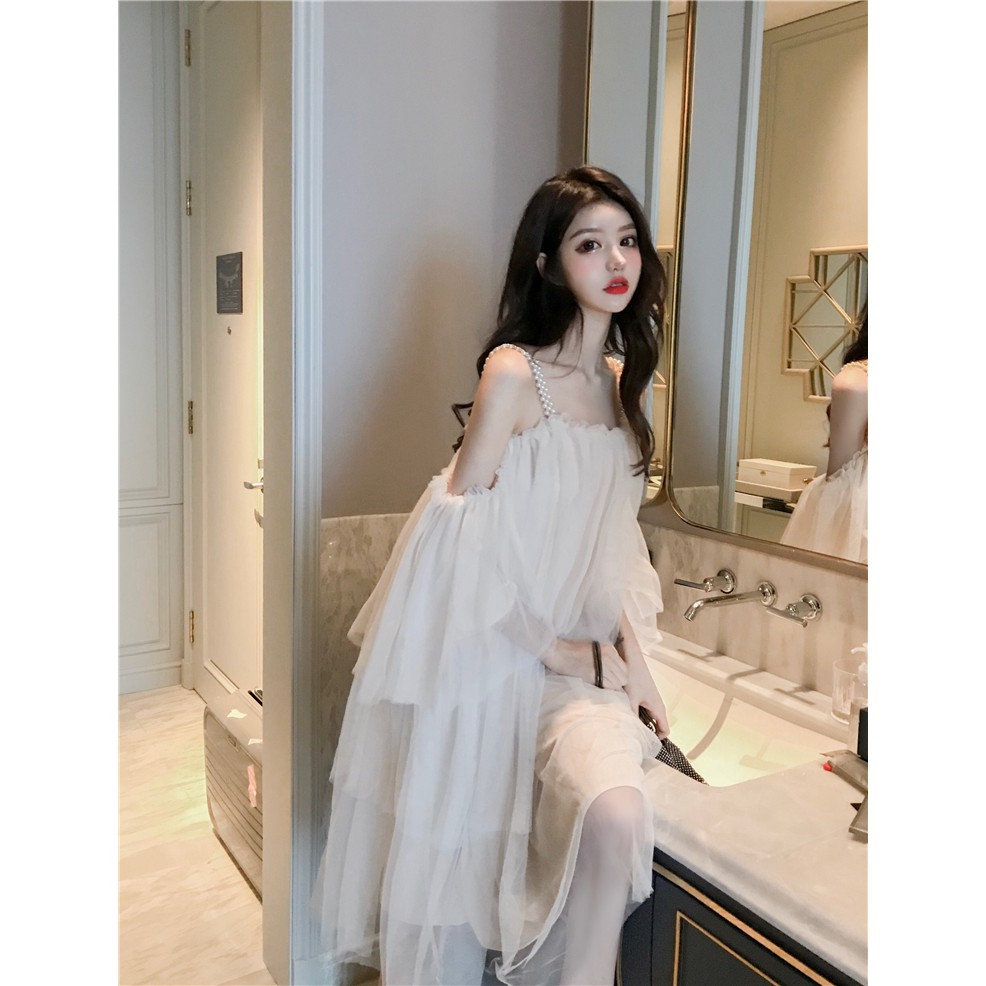 [Mã WAMT1505 giảm 10K đơn 0K] (Sẵn) Váy trễ vai blingbling / Đầm dự tiệc hở vai | BigBuy360 - bigbuy360.vn