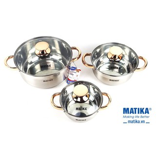 BỘ NỒI INOX 3 ĐÁY MATIKA MTK-C3