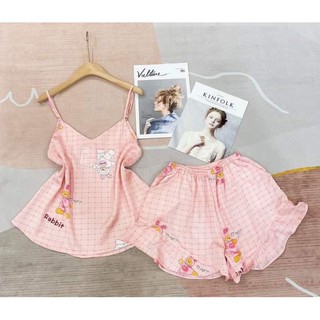 Bộ đồ ngủ 2 dây lụa satin cao cấp