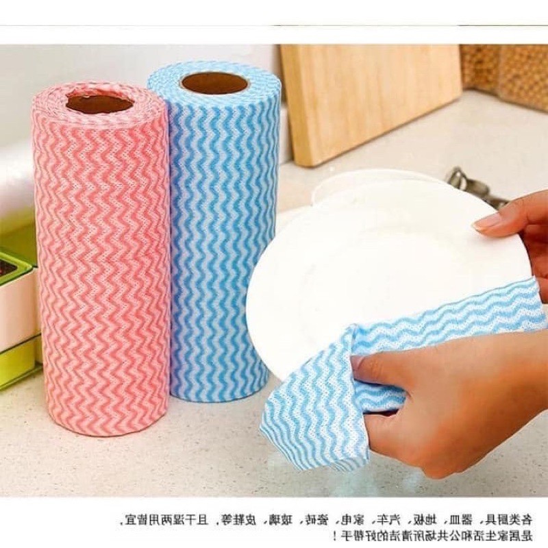 Cuộn khăn lau bếp giấy lau đa năng vải không dệt, cuộn giấy thấm dầu ăn