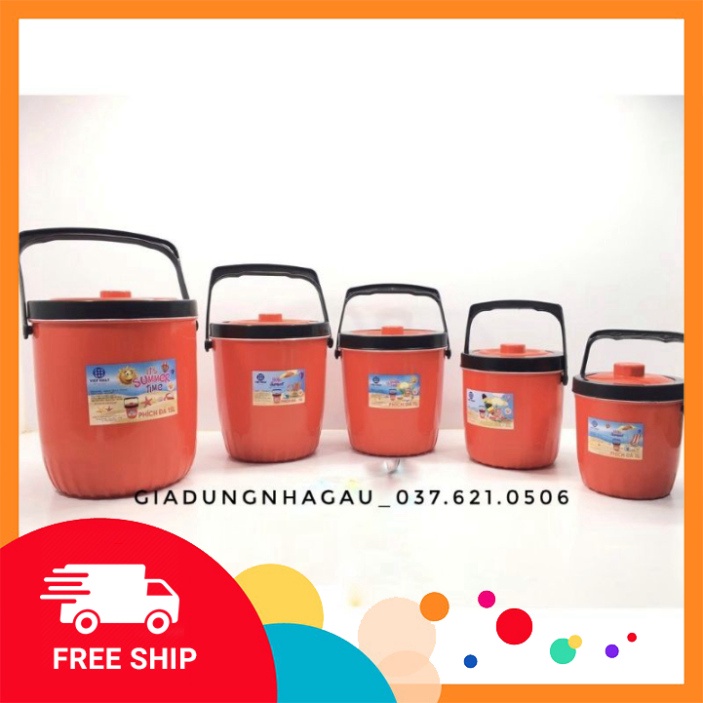 Phích đựng đá, phích giữ nhiệt nóng lạnh dày dặn có quai xách đủ size GDTA