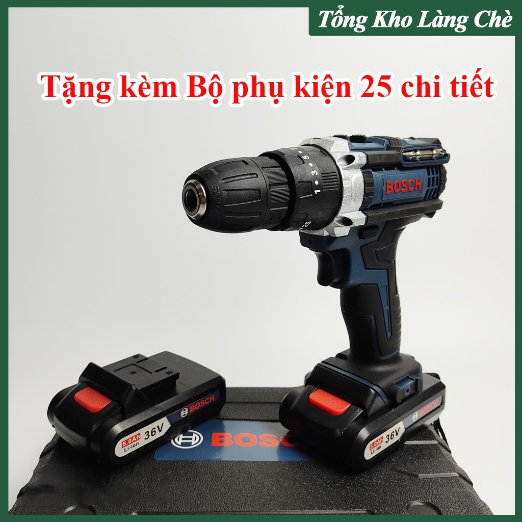 Máy Khoan Pin Bosch 36V  Lõi Đồng Tặng Bộ Phụ Kiện 24 Ch Tiết Đi Kèm