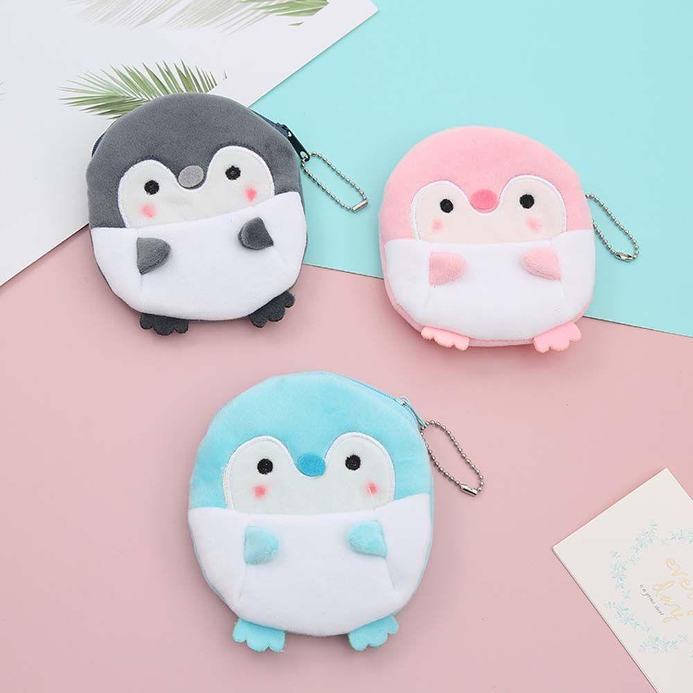 Ví Đựng Tiền Xu Hình Chim Cánh Cụt Kèm Móc Khóa Xinh Xắn