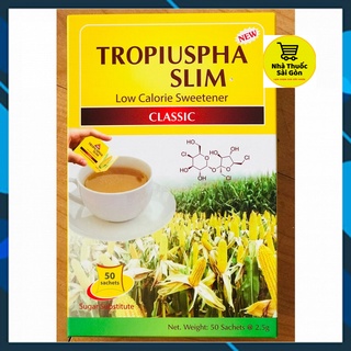 Đường ăn kiêng tropiuspha slim hộp 50 gói dùng cho người ăn kiêng và người bị tiểu đường