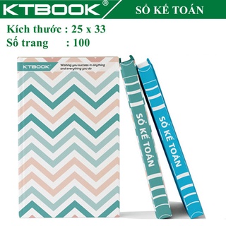 Sổ ghi chép Kế Toán KTBOOK bìa cứng ruột giấy in caro cao cấp size 25 x 33 cm Khổ Lớn 100 trang