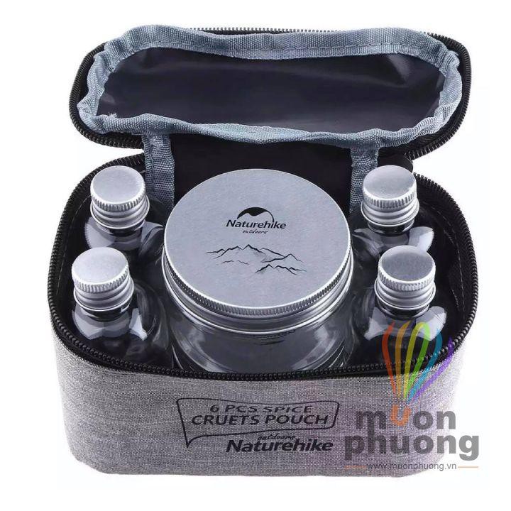 [FRSHIP 20K] Bộ hộp đựng gia vị nấu ăn NH 6 hũ cắm trại dã ngoại - MUÔN PHƯƠNG SHOP