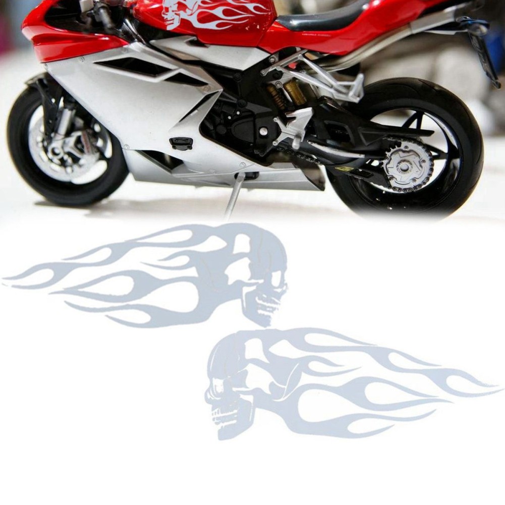 Set 2 Đề Can Hình Đầu Lâu Trang Trí Bình Xăng Xe Mô Tô