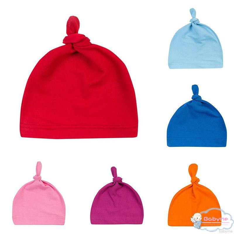 Nón cotton thắt nút dễ thương cho trẻ sơ sinh