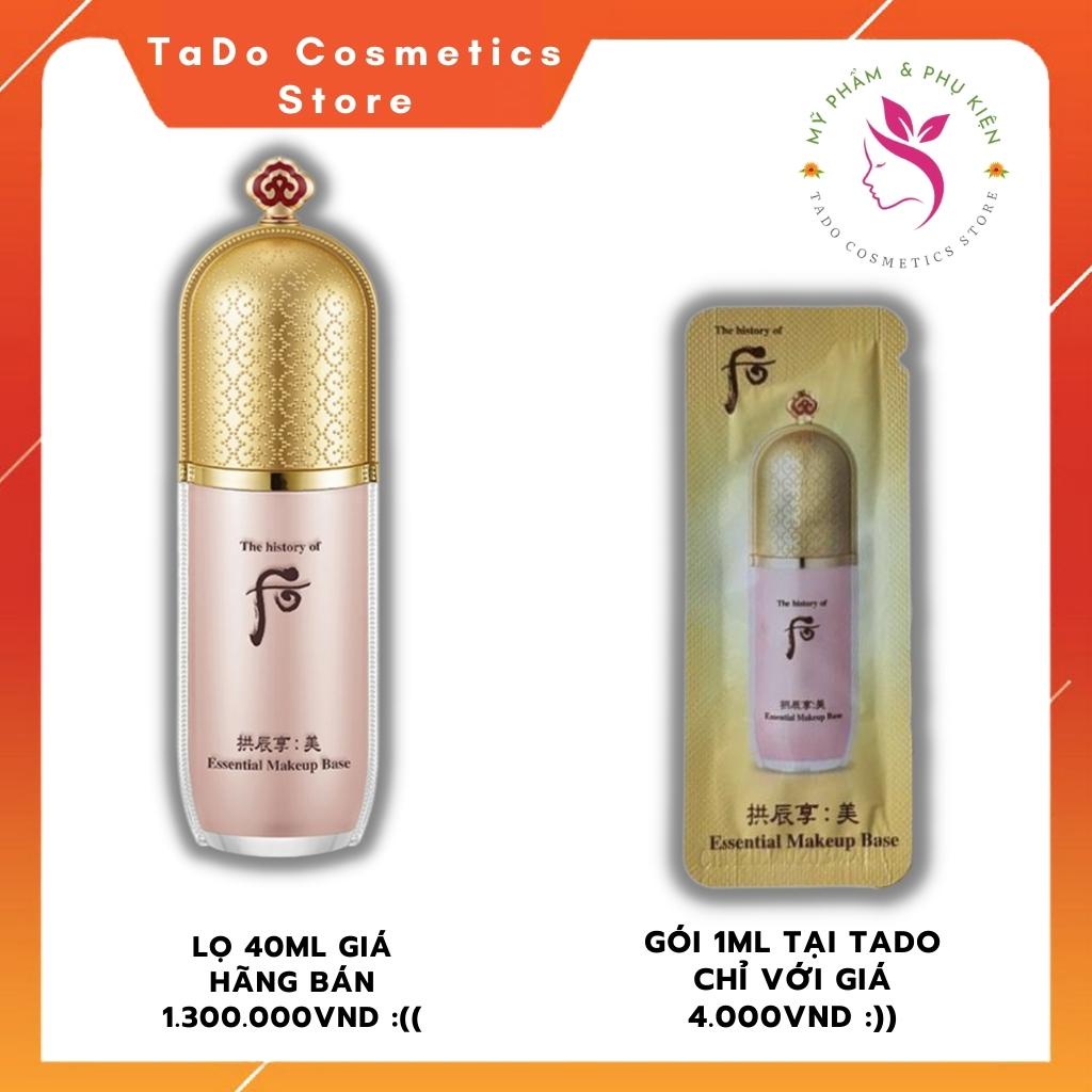Kem lót trang điểm che khuyết điểm Whoo hồng Essential Make Up 1ml , săn chắc da , sáng hồng mịn mượt , Tado Cosmetics