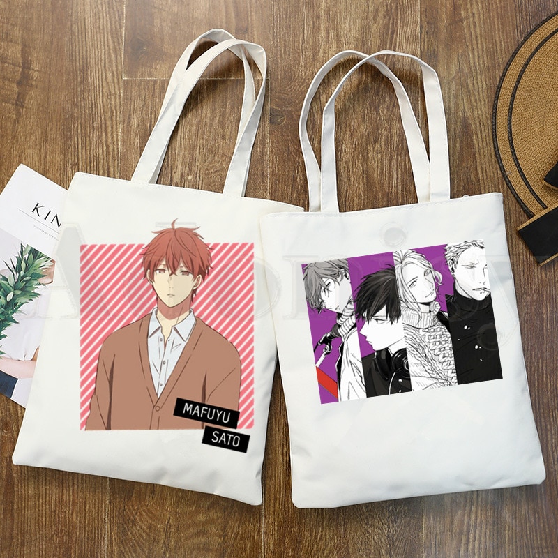 Túi xách mua sắm in họa tiết hoạt hình Given Bl Given Mafuyu Sato Uenoyama dễ thương cho nữ