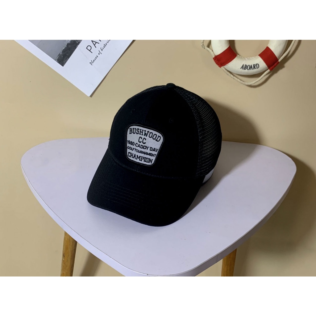 Nón kết Mũ lưỡi trai Bushwood đen logo thêu dành cho nam nữ Free size