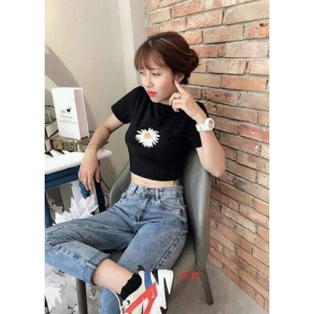 [FREESHIP ĐƠN TỪ 50K] Áo croptop hoa cúc không chữ COH0220