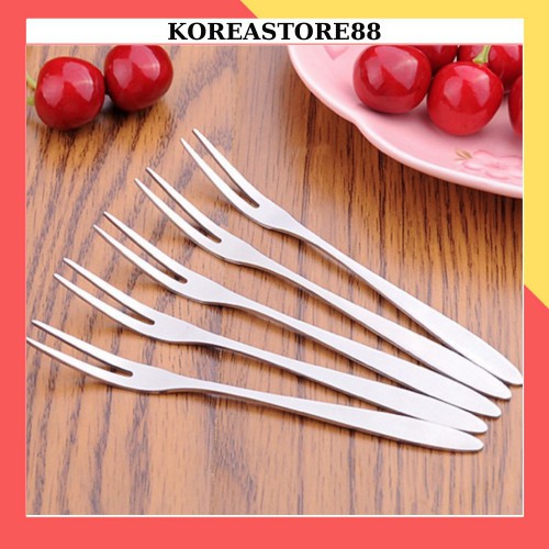 Dĩa inox ăn trái cây cao cấp dài 13 cm siêu bền đẹp 88058 KOREA STORE88