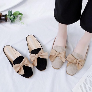 Sục Nữ Da Lộn Nơ Lụa Phong Cách Tiểu Thư