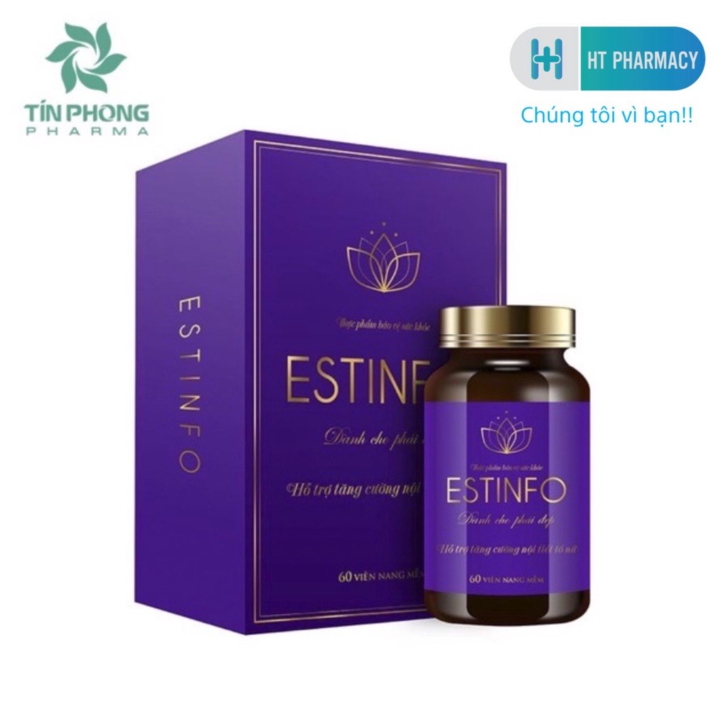Viên Uống Tăng Cường Nội Tiết Nữ ESTINFO Giúp Cải Thiện Sinh Lý, Giảm Bốc Hỏa, Cáu Gắt, Làm Đẹp Da Lọ 60 Viên