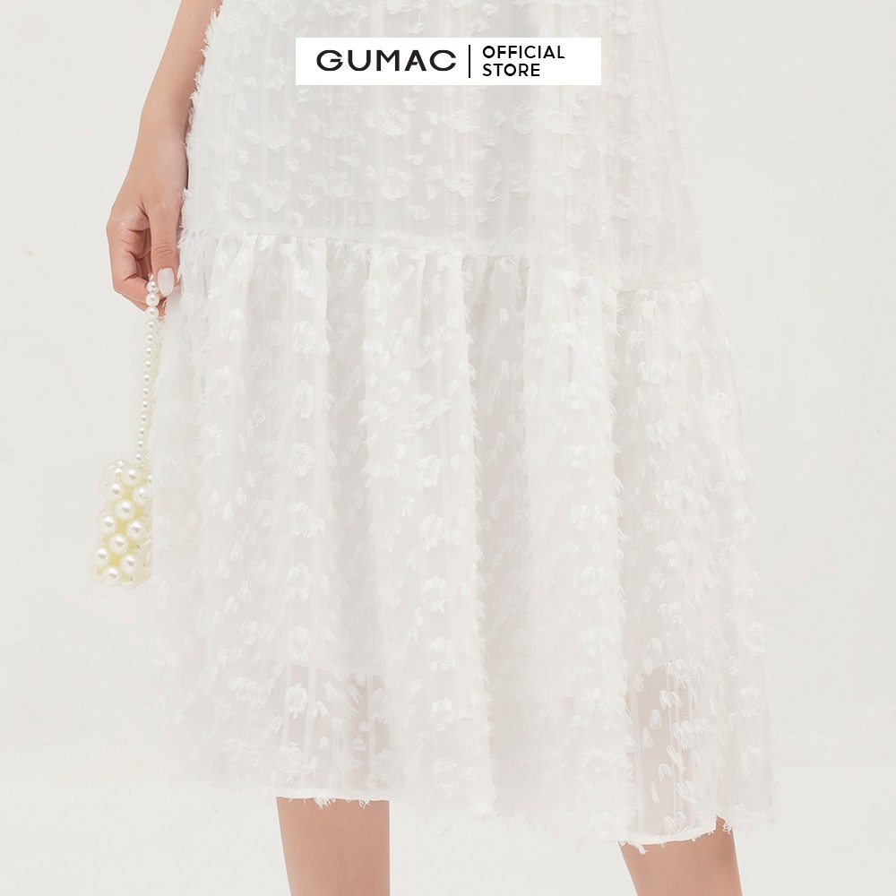 [Mã MABR07062 giảm 8% tối đa 50K đơn từ 249K] Đầm nữ babydoll nhún eo GUMAC màu trắng, đủ size DB3101 | BigBuy360 - bigbuy360.vn