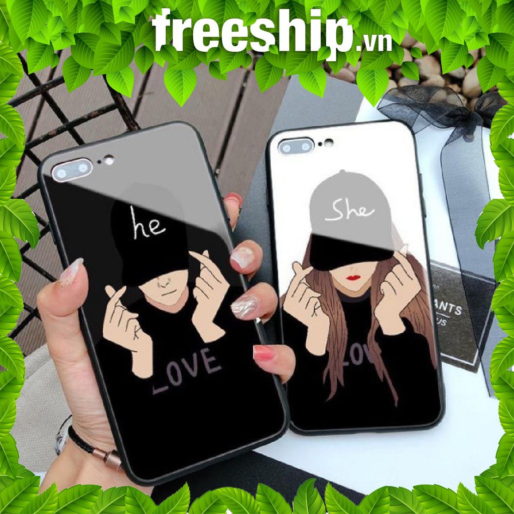 Ốp lưng iphone KÍNH SHE AND HE 6 6plus 6s 6s plus 6 7 7plus 8 8 plus x xs xsmax 11 11pro 11promax Shin Case k134