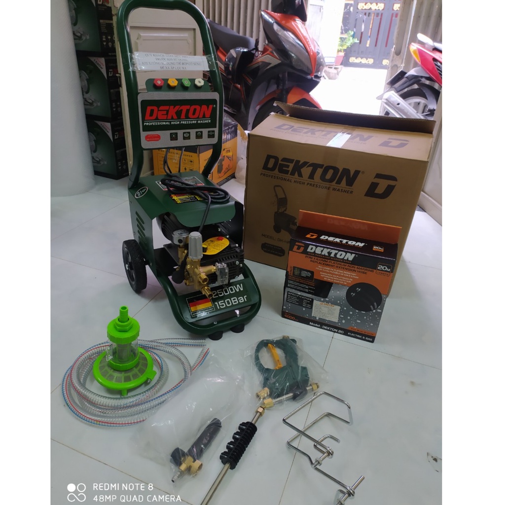 Máy Rửa Xe Công Nghiệp Dekton DK-HPW2500 - Công Suất 2500W - Motor Đầu Rời 100% Cuốn Bằng Dây Đồng - Cực Khỏe