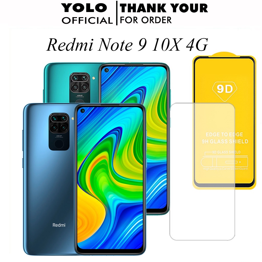 Kính Cường Lực Redmi Note 9 Redmi 10X 4G Full Màn Trong Suốt Cảm Ứng Mượt Mà Tặng Kèm Khăn Lau [FM]