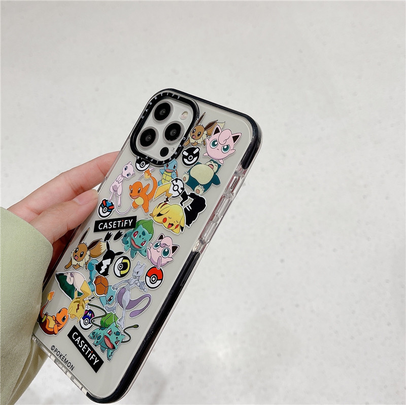 Ốp điện thoại CASETIFY chống rơi in Anime Pokémon Pikachu cho iPhone SE 2020 11 Pro Max X XS Max XR 12 Pro Max 12 Mini