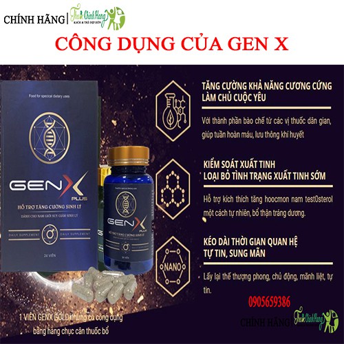 GEN X PLUS - Viên Uống Tăng Cường Sinh Lý Nam HỘP 24 VIÊN