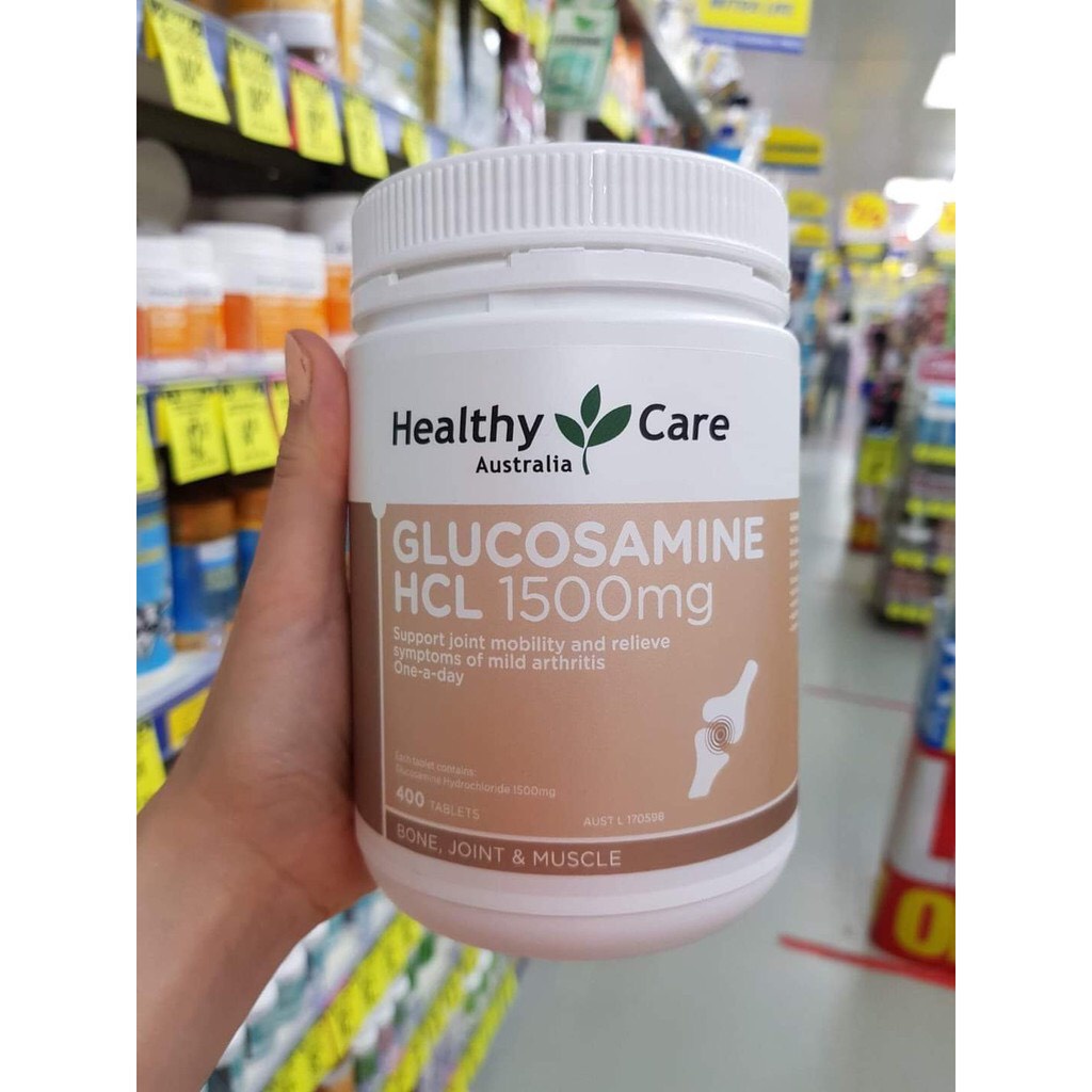 Viên uống hỗ trợ xương khớp Glucosamine HCL 1500mg Healthy Care Úc, 400 viên