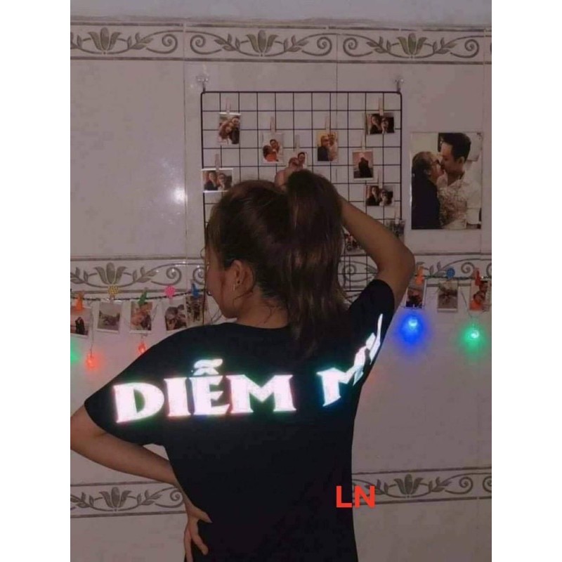 In tên theo yêu cầu - áo in  chữ tên ngang vai, in cổ ,in sau phản quang 7 màu form tay lỡ unisex form rộng ( có flash ) | BigBuy360 - bigbuy360.vn
