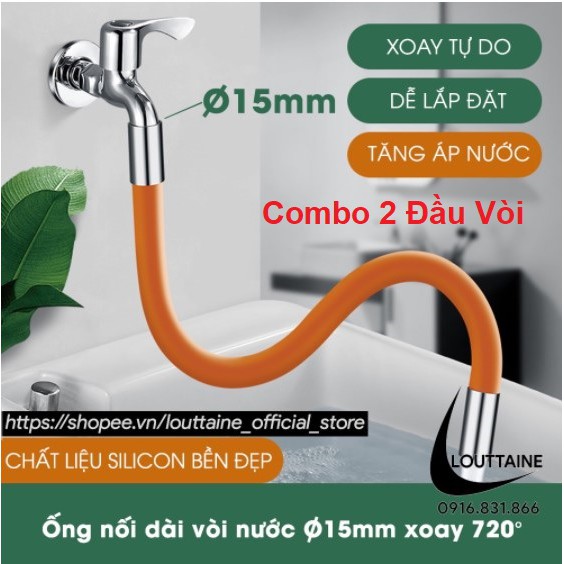 ☀️Combo 2 Cái☀️ Đầu Nối Vòi Nước Thông Minh xoay 360 độ tăng áp lực nước, dễ dàng sử dụng