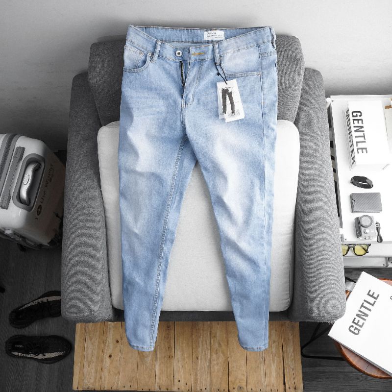 Quần jean xanh nam xuất xịn ống ôm skinny | BigBuy360 - bigbuy360.vn