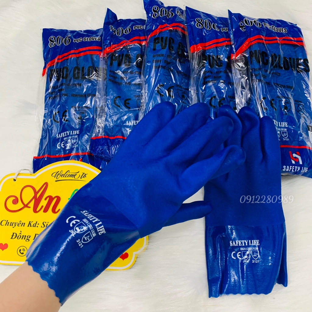 Găng tay Glove 806 chống dầu, chống hóa chất, chống trơn trượt ngành cơ khí Safety _ Hình chụp thật