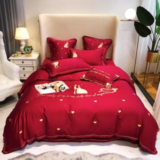 Bộ Chăn Ga Gối Lụa Thêu Hoa Cao Cấp