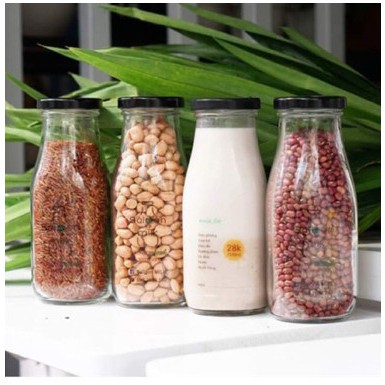 [COMBO 4] Chai Thủy Tinh 300ml nắp Thiết Đen