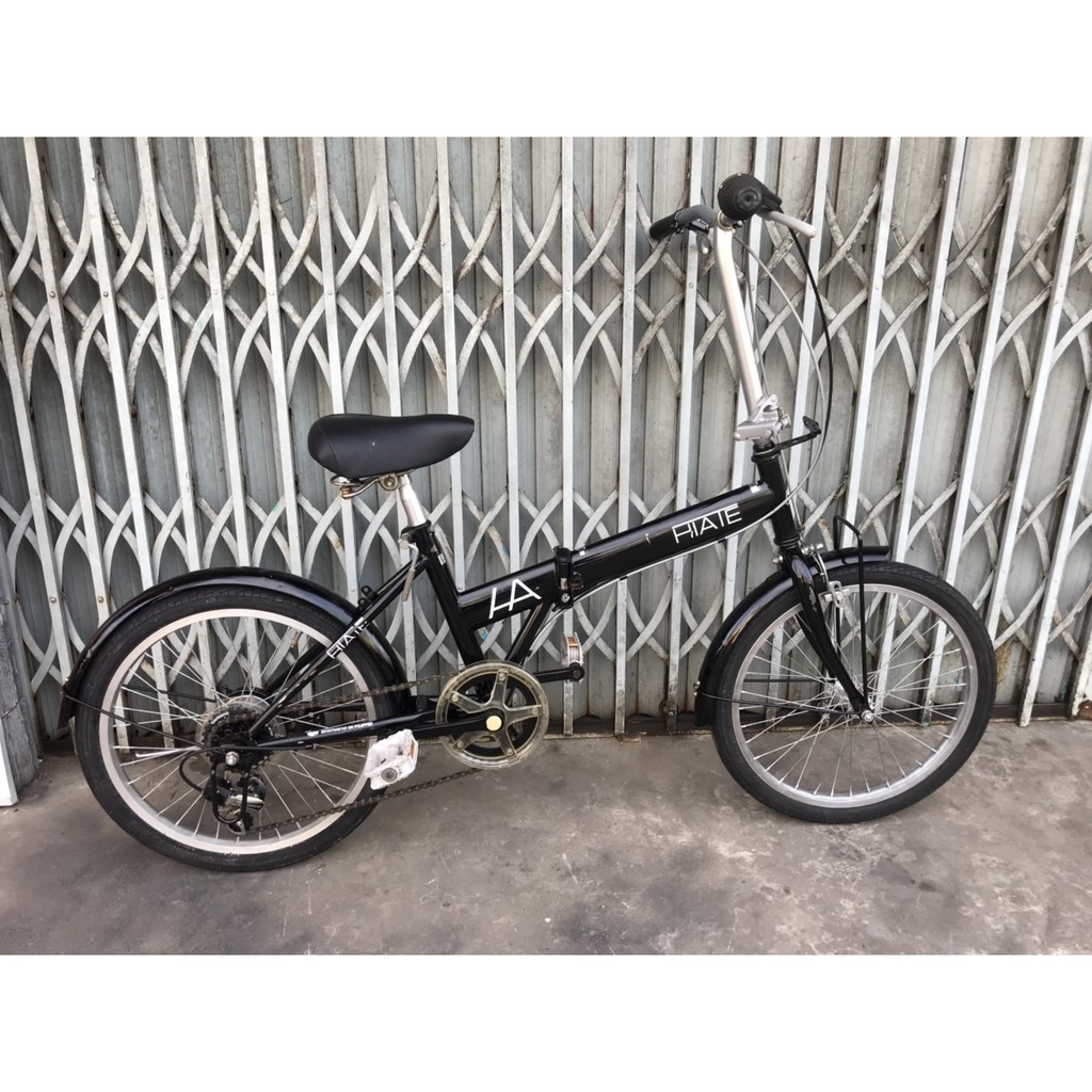 Xe đạp gấp màu đen bánh 20 inch, bộ truyền động nhiều tốc độ hàng Nhật bãi.