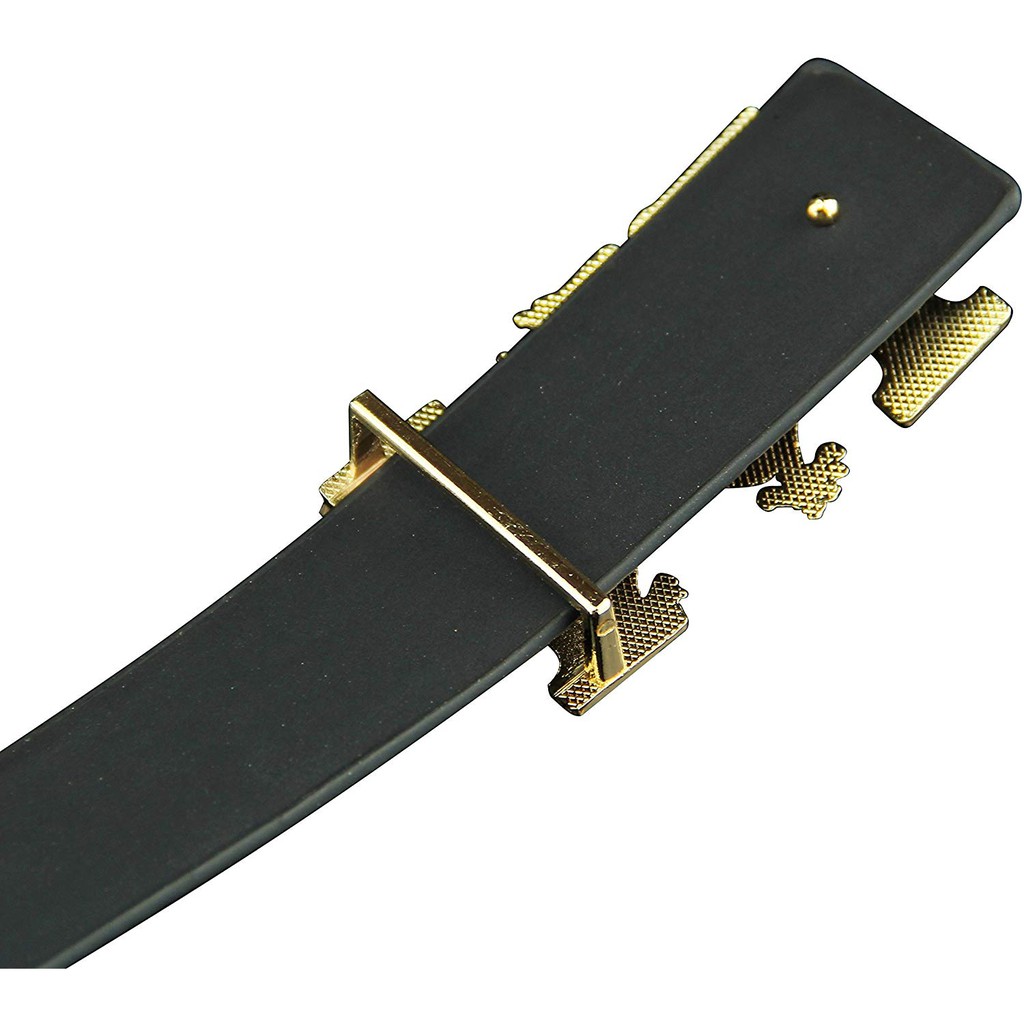 Thắt lưng vân cá sấu, Dây nịt da khóa chữ H rồng vàng cực chất ( mầu đen )