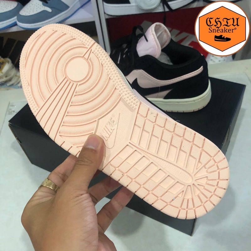 Giày Sneaker nữ Jordan cổ thấp Hồng đen phiên bản cao cấp da xịn giày thể thao nữ Jordan 1 cổ thấp Hồng