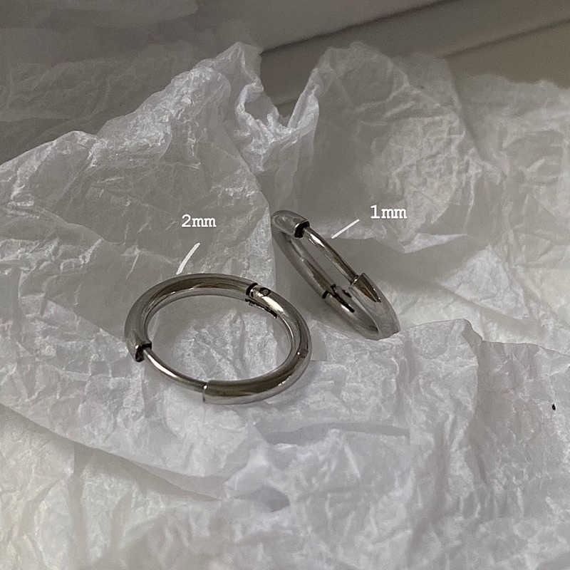 𝐯𝐞𝐥𝐯𝐞𝐭𝐩𝐢𝐧𝐤.𝐚𝐜𝐜🇰🇷 |  khuyên tai tròn thép không rỉ nhiều size