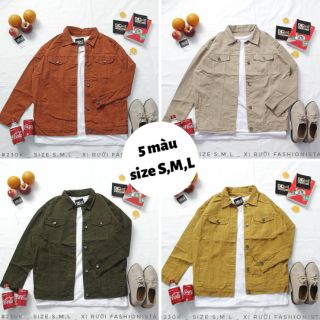 [Size S,M,L,XL] Áo khoác kaki Quảng Châu 5 màu cam đất , vàng , be , đen , rêu