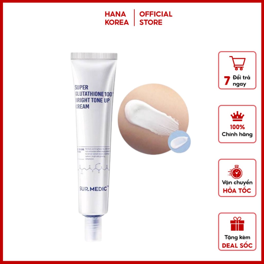 Kem Dưỡng Trắng Nâng Tông Da Sur.Medic Super Glutathione 100 Bright Tone Up Cream