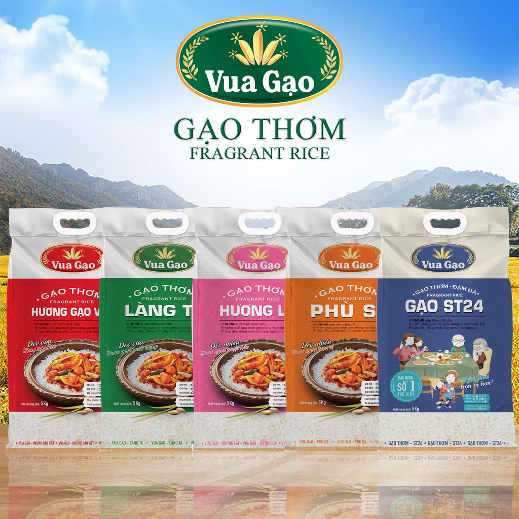 Gạo Thơm Phù Sa – Vua Gạo – Gạo Dẻo, Ngọt Nhẹ, Ráo Cơm - Túi 5kg