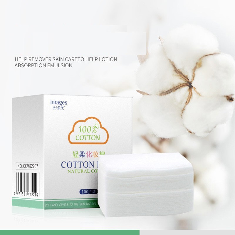Bông tẩy trang cotton puff, bông thấm toner mềm mịn, an toàn với da từ hãng IMAGES nội địa trung