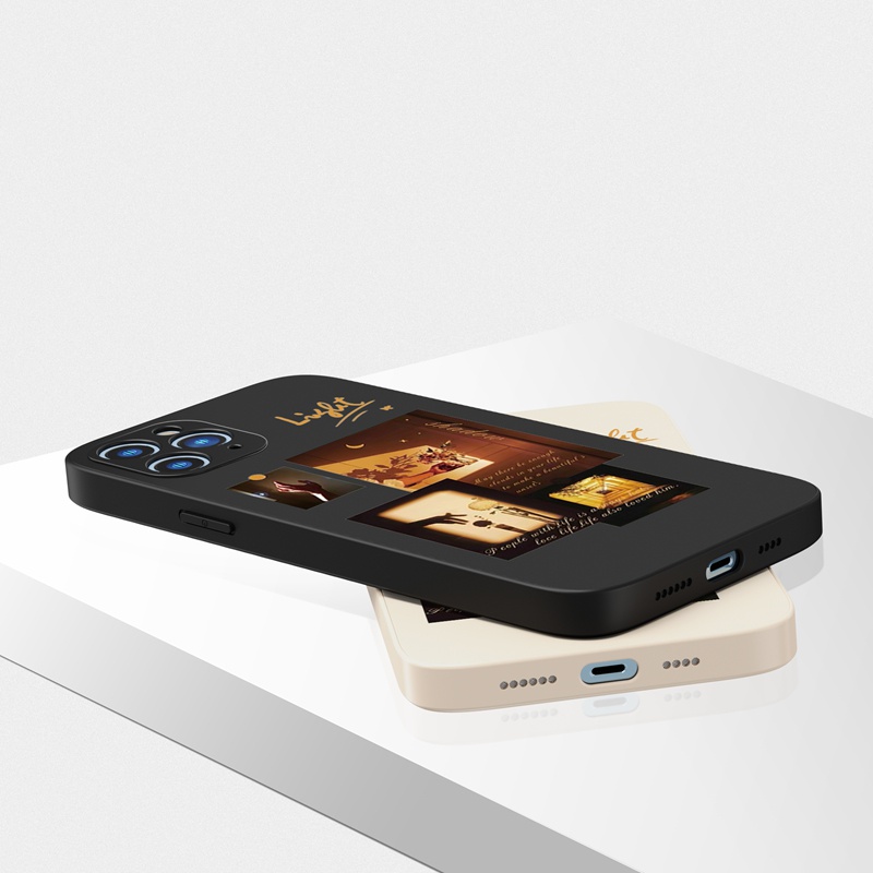 Ốp lưng iphone Ốp điện thoại Suntaiho silicon mềm họa tiết chữ light thích hợp cho iPhone 13 12 11 Mini Pro X XR XS Max 7 8 Plus