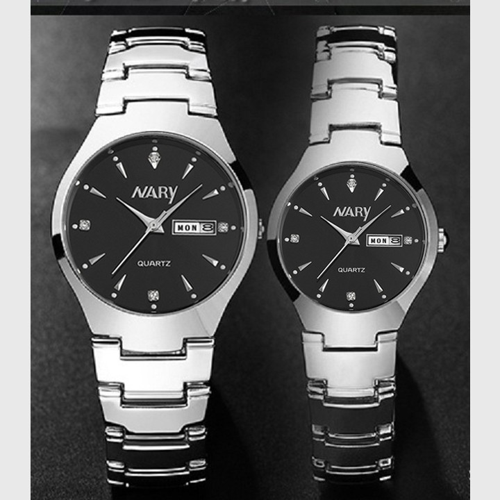 Đồng hồ nữ/nam Nary 2 lịch chống nước dây thép không rỉ SP751 (Nhiều màu) | BigBuy360 - bigbuy360.vn