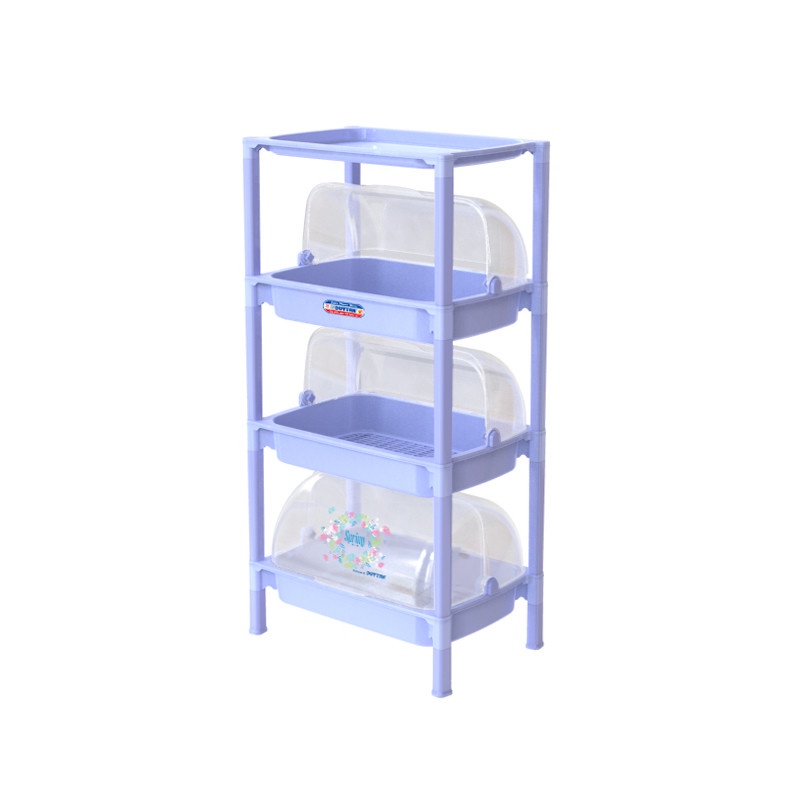 Kệ chén nắp lớn 3 ngăn Duy Tân ( 59.5 x 40.5 x 121 cm ) - Chuyên đựng đồ ăn, chén bát (màu ngẫu nhiên)