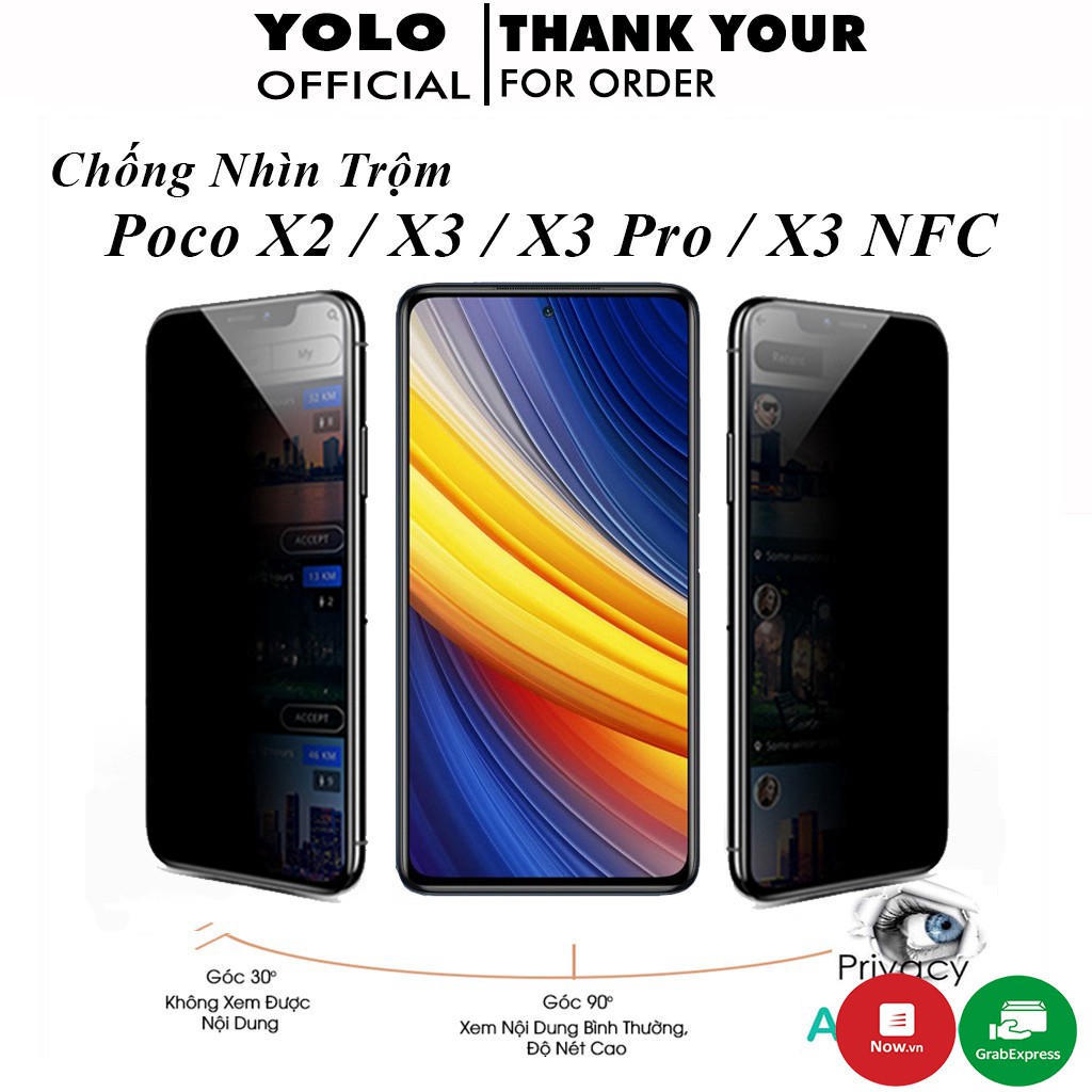 Cường Lực Redmi Poco X2 X3 X3 Pro X3 NFC Chống Nhìn Trộm Full Màn Hình Tặng Kèm Khăn Lau