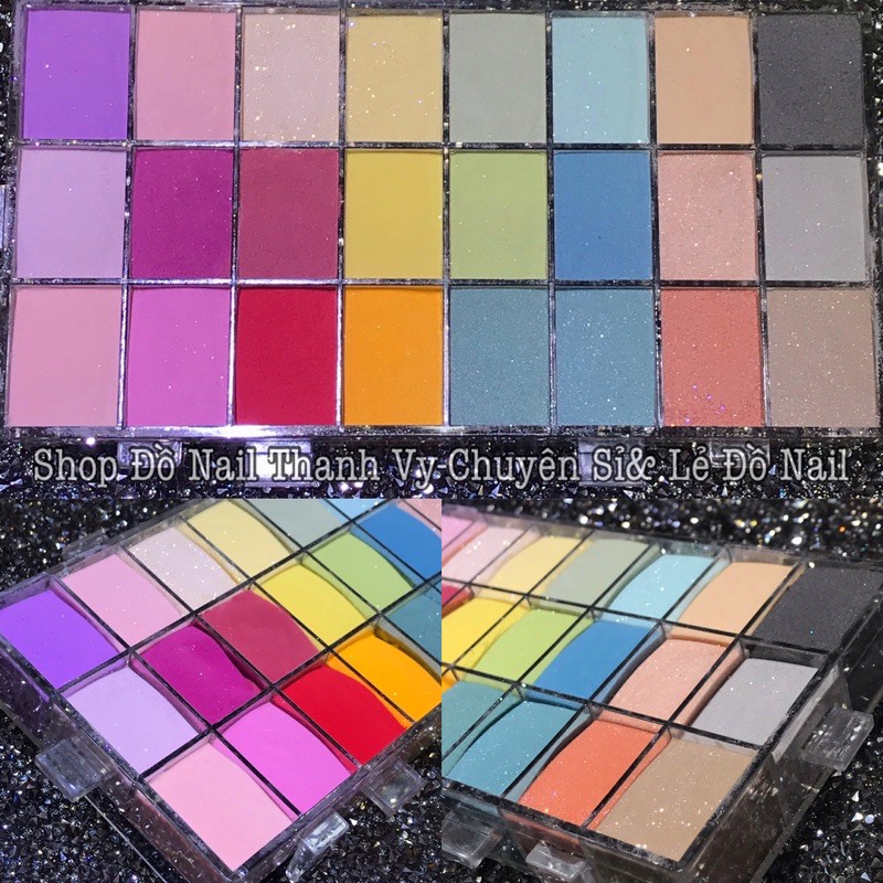 Bột Nặn Hoa, Bột Đắp Móng, Bột Nhúng Nail 6in1 Usa, Sét 24 Ô Màu [Thanh Vy Nail]