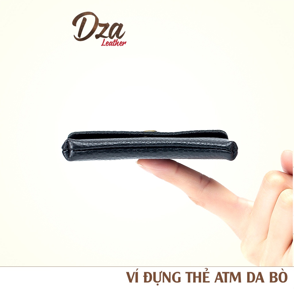 Ví dựng thẻ ATM da bò lớp 1 đơn giản mini cho cả nam và nữ Dza leather