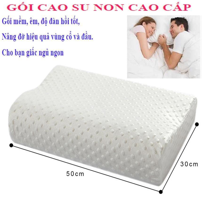 Gối Cao Su Non ZaZa Cao Cấp - Gối Cao Su Chông Ngáy Ngủ, Mềm Mại Cho Giấc Ngủ Êm Ái kích thước 50cm - 30cm